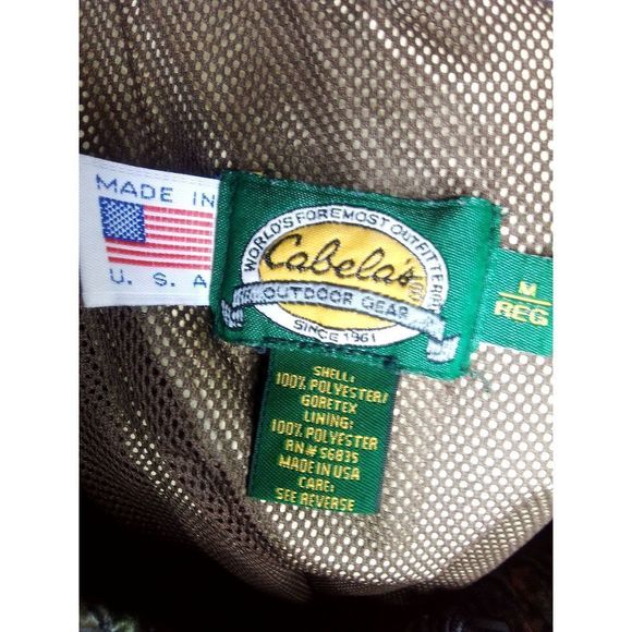 Cabelas Made In The USA Vintage Cameo Full Zip Hooded Hunting Jacket Size L And - Picture 7 of 12